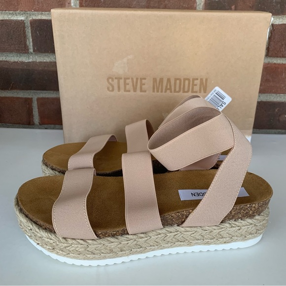 Steve Madden Womens Kimmie Blush Fabric Espadrille Platform Sandals US 9 M - Picture 5 of 9